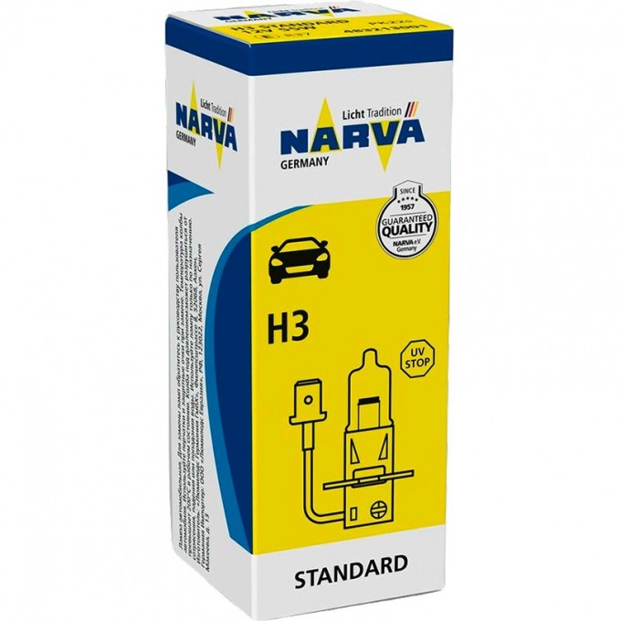 Лампа NARVA 12V 55W H3 3200 К 86180235 Лампа NARVA 12V 55W H3 3200 К 86180235