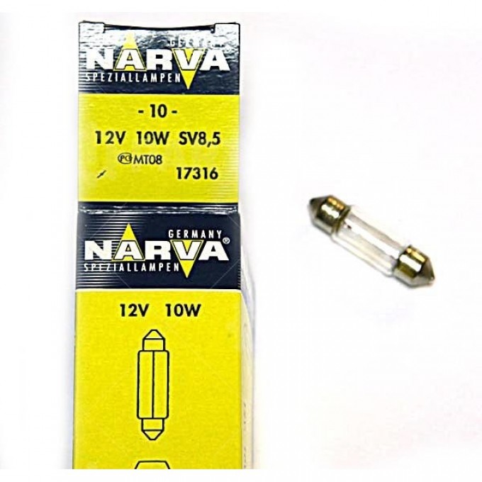 Лампа NARVA 12V C10W 10W SV8.5 28mm софитная 112562842 Лампа NARVA 12V C10W 10W SV8.5 28mm софитная 112562842