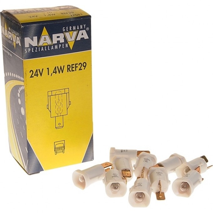 Лампа NARVA BAX1.4W REF29 24V с белым патроном 90518578 Лампа NARVA BAX1.4W REF29 24V с белым патроном 90518578