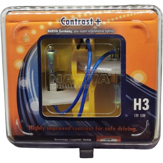 Лампа NARVA CONTRAST+ H3 12V 55W PK22s 2 шт. 75100240 Лампа NARVA CONTRAST+ H3 12V 55W PK22s 2 шт. 75100240