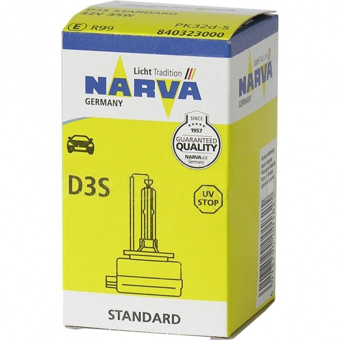 Лампа NARVA D3S PK32d-5 42V 35W 4300K 36253715 Лампа NARVA D3S PK32d-5 42V 35W 4300K 36253715