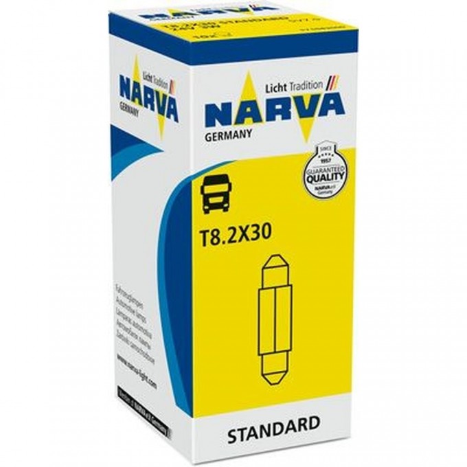 Лампа NARVA FESTOON LAMPS 24V C3W 3W SV8.5 двухцокольная 78701728 Лампа NARVA FESTOON LAMPS 24V C3W 3W SV8.5 двухцокольная 78701728