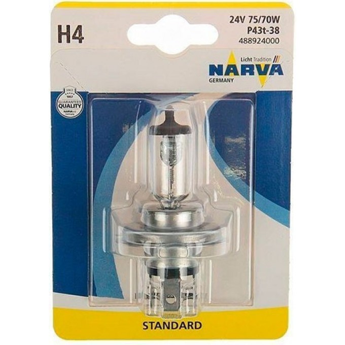 Лампа NARVA H4 24V 75/70W P43t-38 61896531 Лампа NARVA H4 24V 75/70W P43t-38 61896531