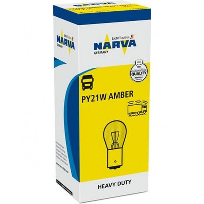 Лампа NARVA HEAVY DUTY 24V PY21W 21W BAU15s желтая 78964536 Лампа NARVA HEAVY DUTY 24V PY21W 21W BAU15s желтая 78964536