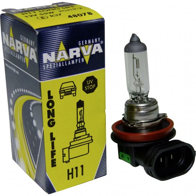Лампа NARVA LONG LIFE H11 12V 55W PGJ19-2 48078 67763750 Лампа NARVA LONG LIFE H11 12V 55W PGJ19-2 48078 67763750