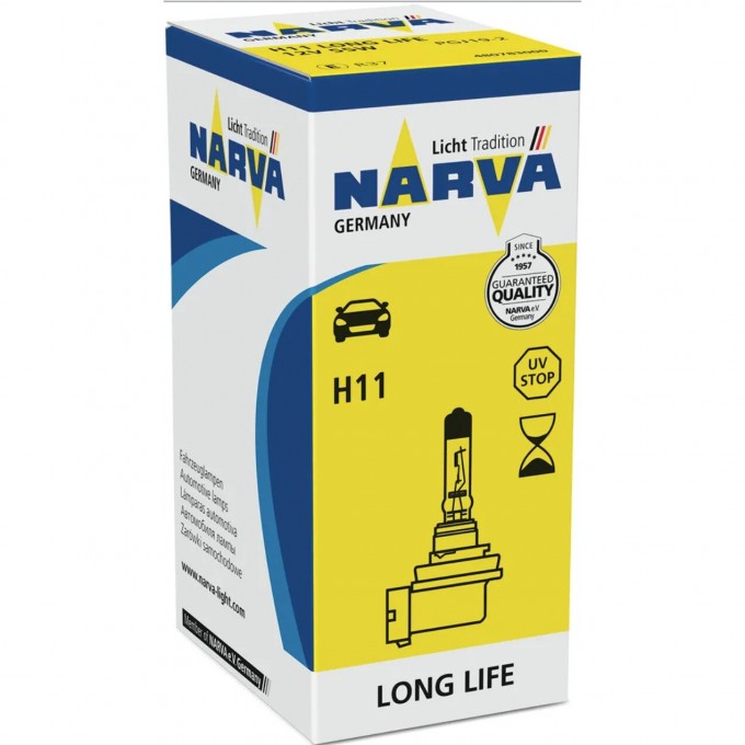 Лампа NARVA LONG LIFE H11 55W 12V PGJ19-2 117421147 Лампа NARVA LONG LIFE H11 55W 12V PGJ19-2 117421147