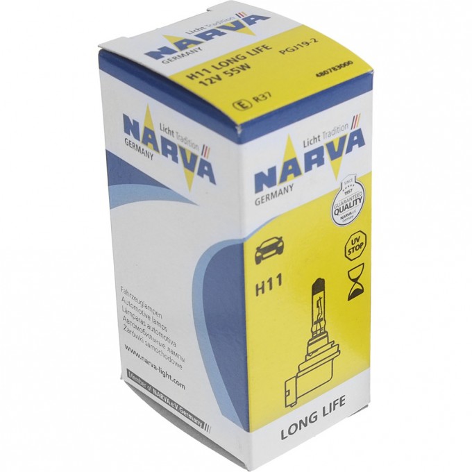 Лампа NARVA LONG LIFE H11 55W PGJ19-2 12V 82345515 Лампа NARVA LONG LIFE H11 55W PGJ19-2 12V 82345515