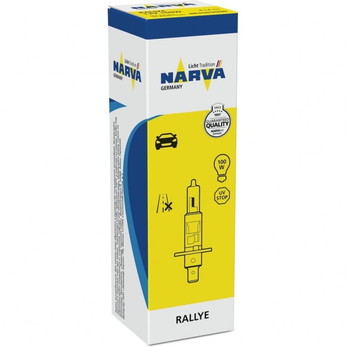 Лампа NARVA RALLYE H1 12V 100W P14.5s 47380915 Лампа NARVA RALLYE H1 12V 100W P14.5s 47380915