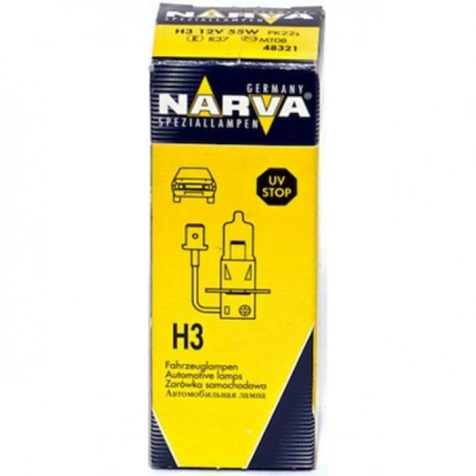 Лампа NARVA RALLYE H3 100W 12V PK22s 47386683 Лампа NARVA RALLYE H3 100W 12V PK22s 47386683