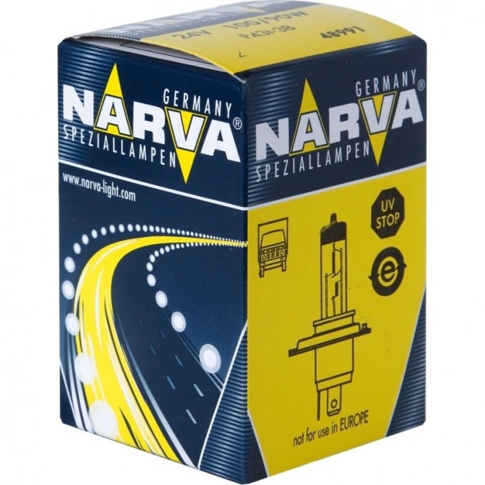 Лампа NARVA RALLYE H4 100/90 24V P43t-38 32530796 Лампа NARVA RALLYE H4 100/90 24V P43t-38 32530796