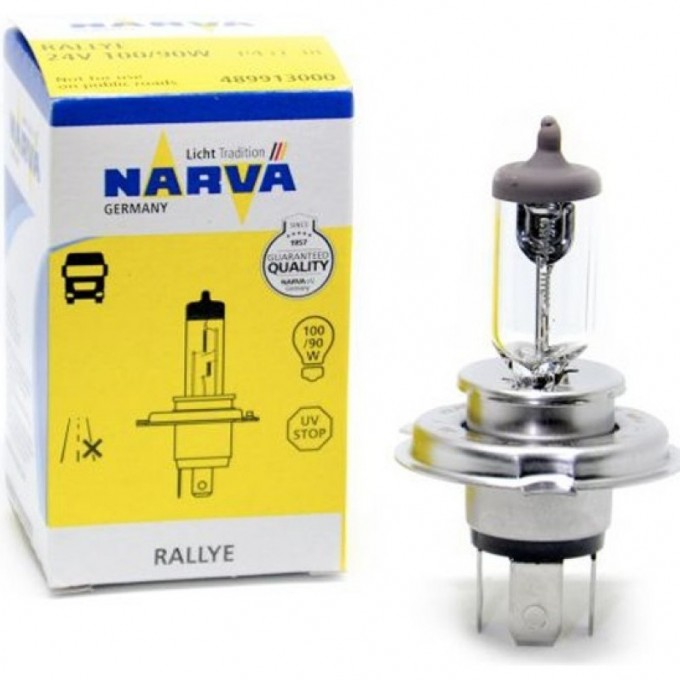 Лампа NARVA RALLYE H4 100/90W P43t-38 24V 44982683 Лампа NARVA RALLYE H4 100/90W P43t-38 24V 44982683