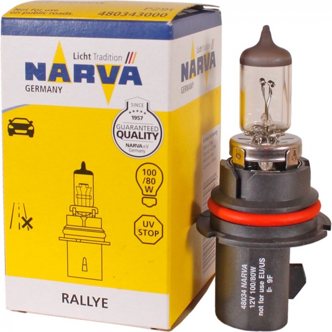 Лампа NARVA RALLYE HB1 9004 100/80W P29t 12V 46967583 Лампа NARVA RALLYE HB1 9004 100/80W P29t 12V 46967583