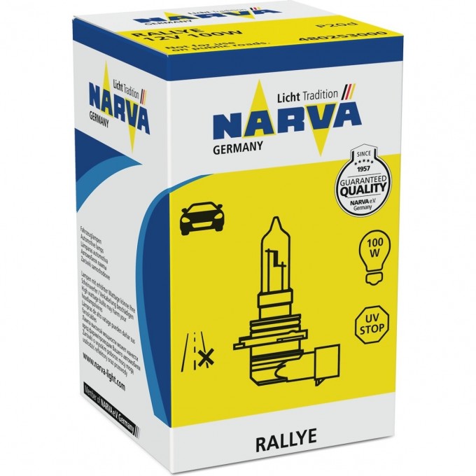 Лампа NARVA RALLYE HB3/9005 P20d 12V 96758977 Лампа NARVA RALLYE HB3/9005 P20d 12V 96758977