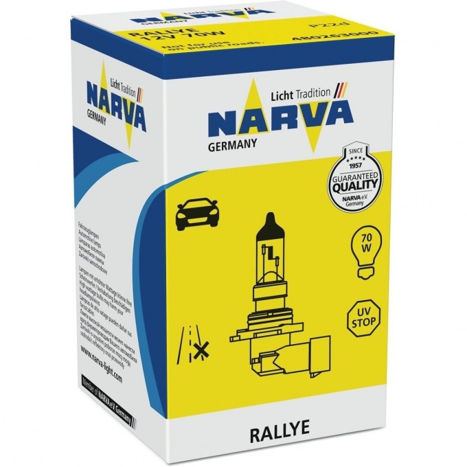 Лампа NARVA RALLYE HB4 12V 70W P22d 99960097 Лампа NARVA RALLYE HB4 12V 70W P22d 99960097