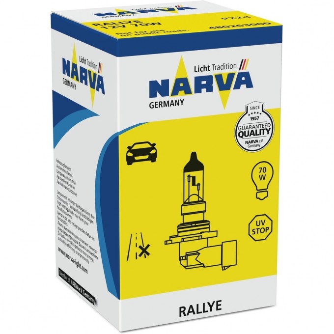 Лампа NARVA RALLYE HB4 70W 12V P22d 47380891 Лампа NARVA RALLYE HB4 70W 12V P22d 47380891