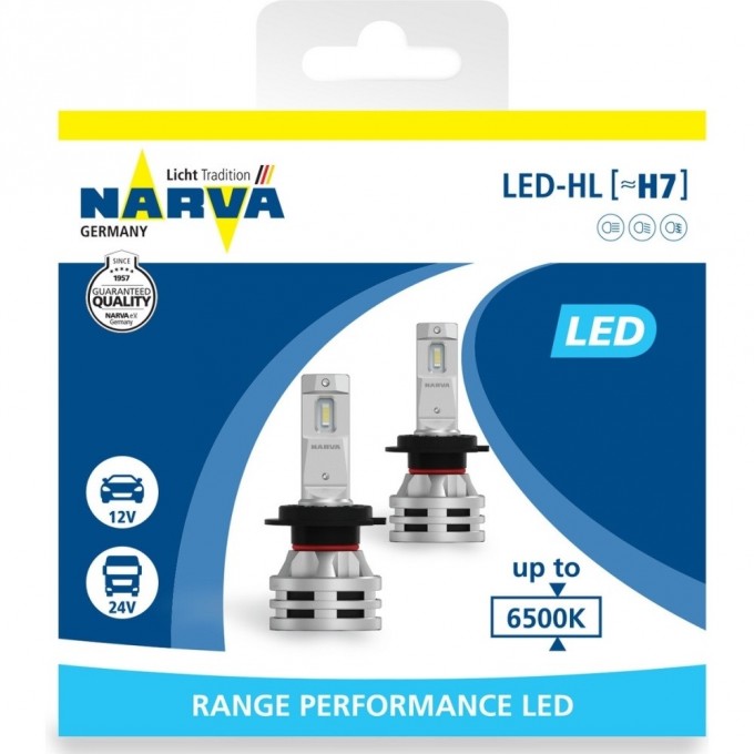 Лампа NARVA RANGE PERFORMANCE LED H7 12V-24V 6500K 18033 2шт. 65474928 Лампа NARVA RANGE PERFORMANCE LED H7 12V-24V 6500K 18033 2шт. 65474928