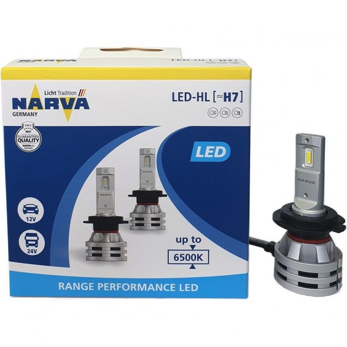 Лампа NARVA RANGE PERFORMANCE LED H7 20W NVA X2 6000K PX26d 2шт. 110806952 Лампа NARVA RANGE PERFORMANCE LED H7 20W NVA X2 6000K PX26d 2шт. 110806952