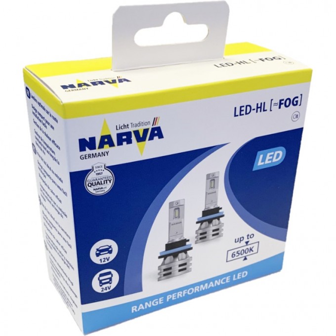 Лампа NARVA RANGE PERFORMANCE LED H8/H9/H11/H16 6500K 24W 12/24V 57194707 Лампа NARVA RANGE PERFORMANCE LED H8/H9/H11/H16 6500K 24W 12/24V 57194707