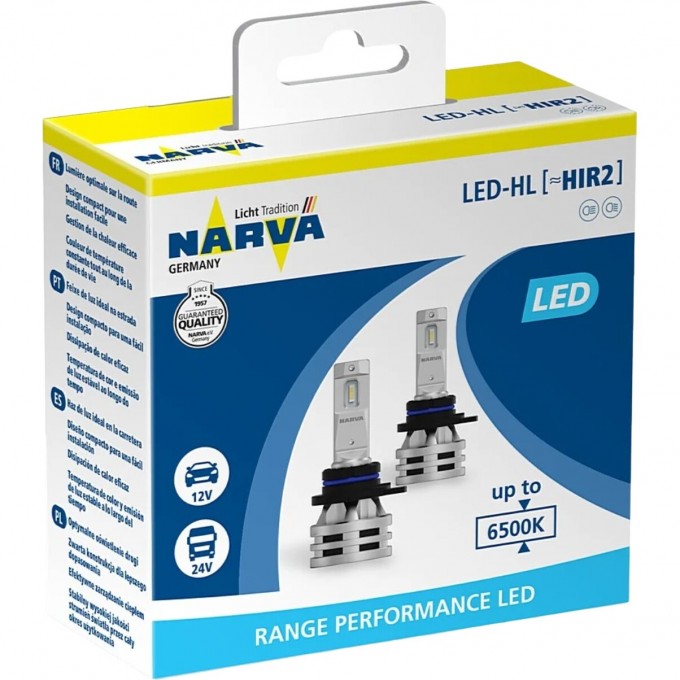 Лампа NARVA RANGE PERFORMANCE LED HIR2 6500K 117110945 Лампа NARVA RANGE PERFORMANCE LED HIR2 6500K 117110945
