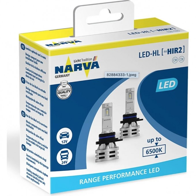 Лампа NARVA RANGE PERFORMANCE LED HIR2 6500K 2 шт. 73863253 Лампа NARVA RANGE PERFORMANCE LED HIR2 6500K 2 шт. 73863253