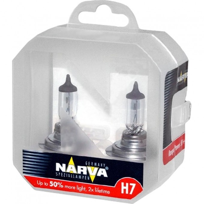 Лампа NARVA RANGE POWER 50+ H7 55W 12V PX26d 2шт. 38301725 Лампа NARVA RANGE POWER 50+ H7 55W 12V PX26d 2шт. 38301725