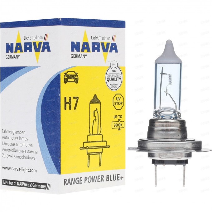 Лампа NARVA RANGE POWER BLUE+ H7 55W PX26d 12V 47126307 Лампа NARVA RANGE POWER BLUE+ H7 55W PX26d 12V 47126307