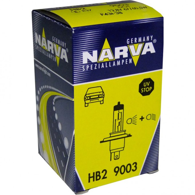 Лампа NARVA RANGE POWER BLUE+ HB2 60/55 12V P43t-38 32530870 Лампа NARVA RANGE POWER BLUE+ HB2 60/55 12V P43t-38 32530870