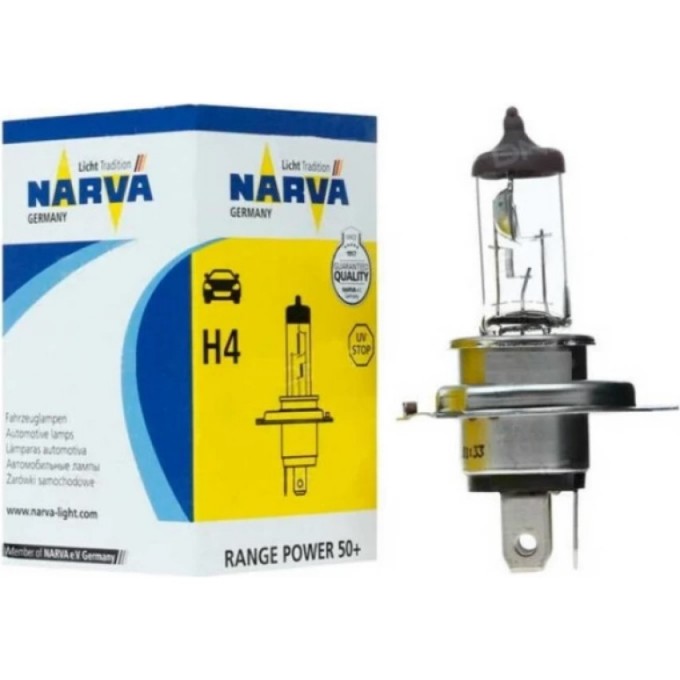 Лампа NARVA RANGE POWER BLUE+ Н4 12V 60/55W P43t-38 NVA C1 81071394 Лампа NARVA RANGE POWER BLUE+ Н4 12V 60/55W P43t-38 NVA C1 81071394
