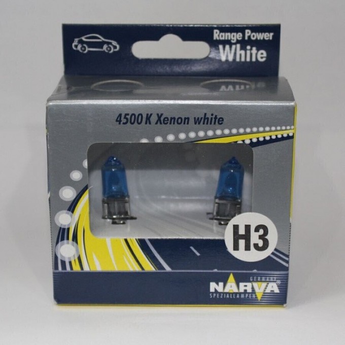 Лампа NARVA RANGE POWER WHITE H3 12V 55W PK22s 2 шт. 74616509 Лампа NARVA RANGE POWER WHITE H3 12V 55W PK22s 2 шт. 74616509