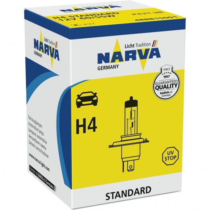 Лампа NARVA RANGE POWER WHITE H4 12V 60/55W P43t 74387076 Лампа NARVA RANGE POWER WHITE H4 12V 60/55W P43t 74387076