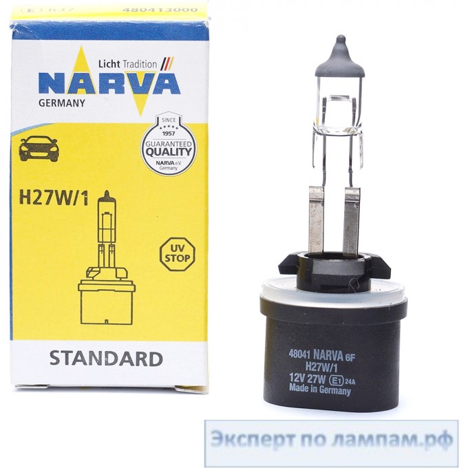 Лампа NARVA STANDARD H27W/1 12V 27W PG13 72483758 Лампа NARVA STANDARD H27W/1 12V 27W PG13 72483758