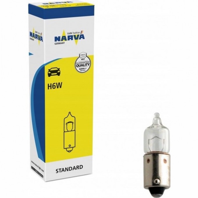 Лампа NARVA STANDARD H6W BAX9s 12V 6W 10шт. 61897252 Лампа NARVA STANDARD H6W BAX9s 12V 6W 10шт. 61897252