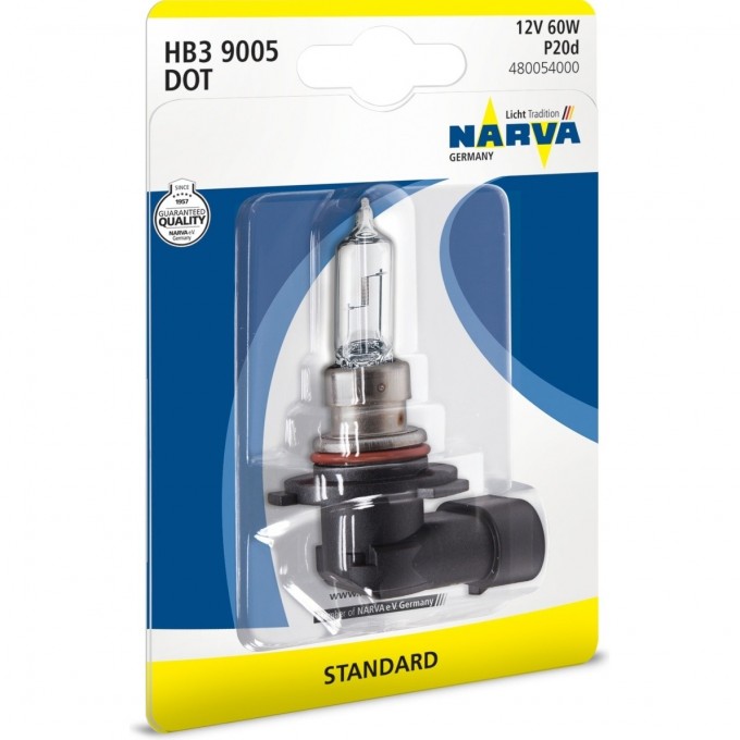 Лампа NARVA STANDARD HB3 65W 12V P20d 47380890 Лампа NARVA STANDARD HB3 65W 12V P20d 47380890