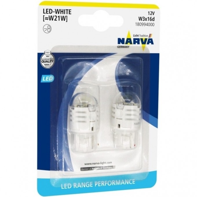 Лампа NARVA W21 LED 12V 1.75W W3x16d B2 2шт. 82279859 Лампа NARVA W21 LED 12V 1.75W W3x16d B2 2шт. 82279859